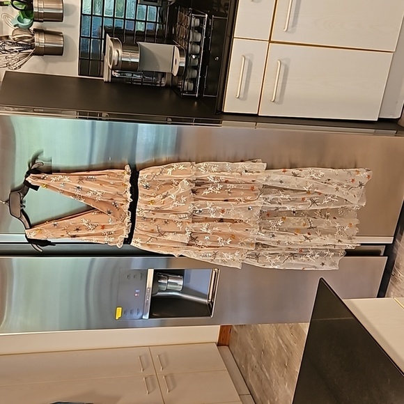 💕SELF-PORTRAIT💕 Star Mesh Embroidered Midi Dress ~ US 4 - Picture 13 of 16